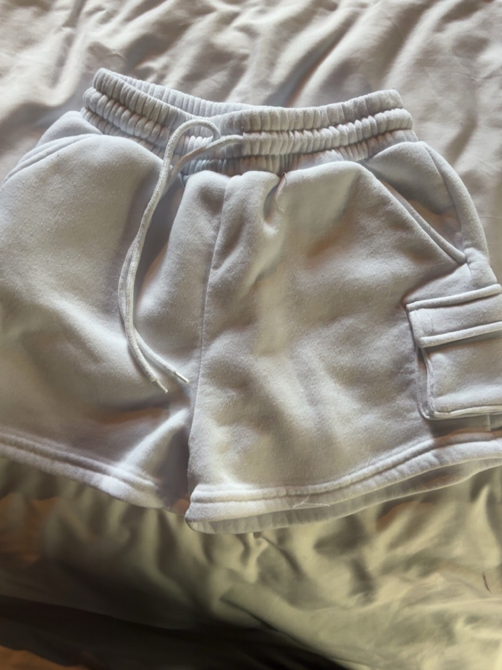 S/M Rue 21 Cozy Drawstring Fleece cargo white Shorts